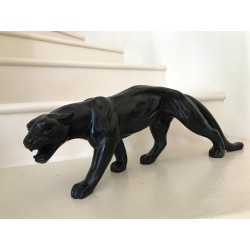 Sculpture Panthère Noire "Jaguar" en  métal